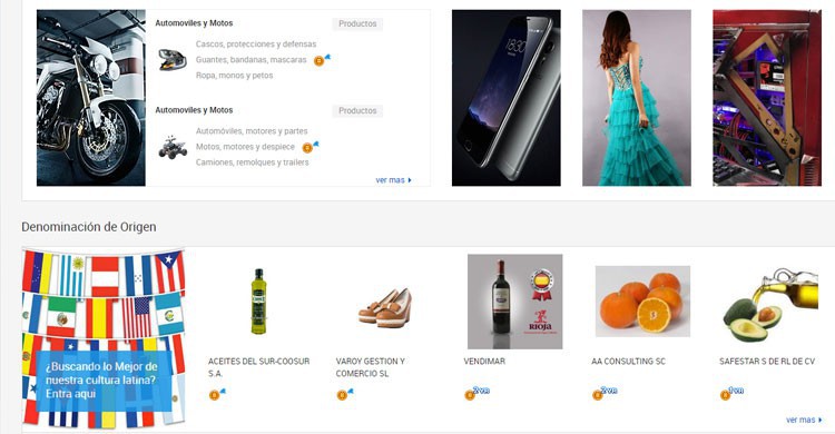 Portal de compras Alibaba (Fuente: spanish.alibaba.com)