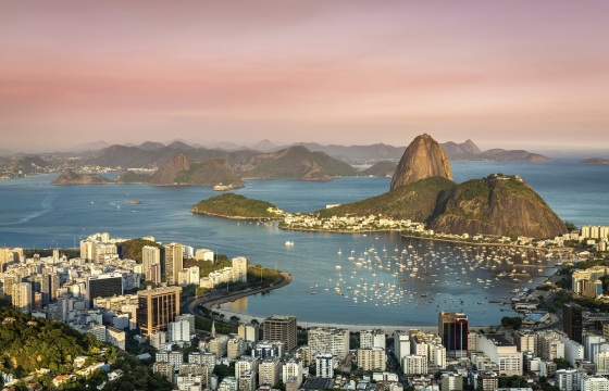 Sunset over Rio de Janeiro Botafogo Bay