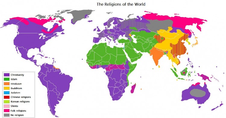 Mapa por religiones