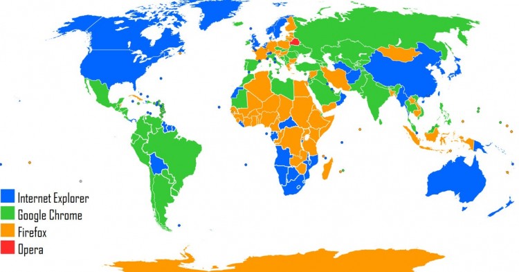 Navegadores web por países (Deviantart)