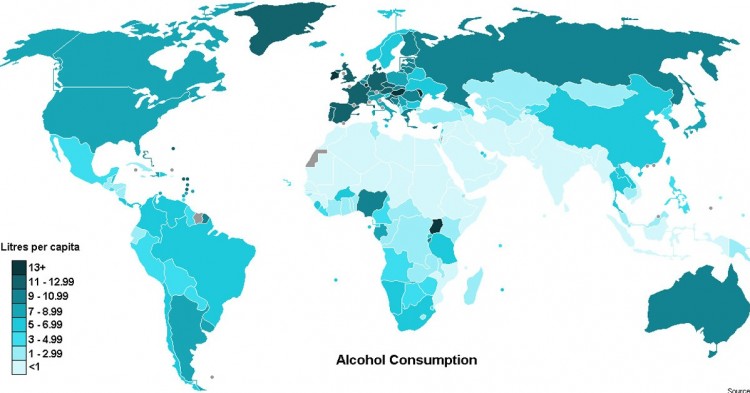 Consumo de alcohol en el mundo (Wikipedia)
