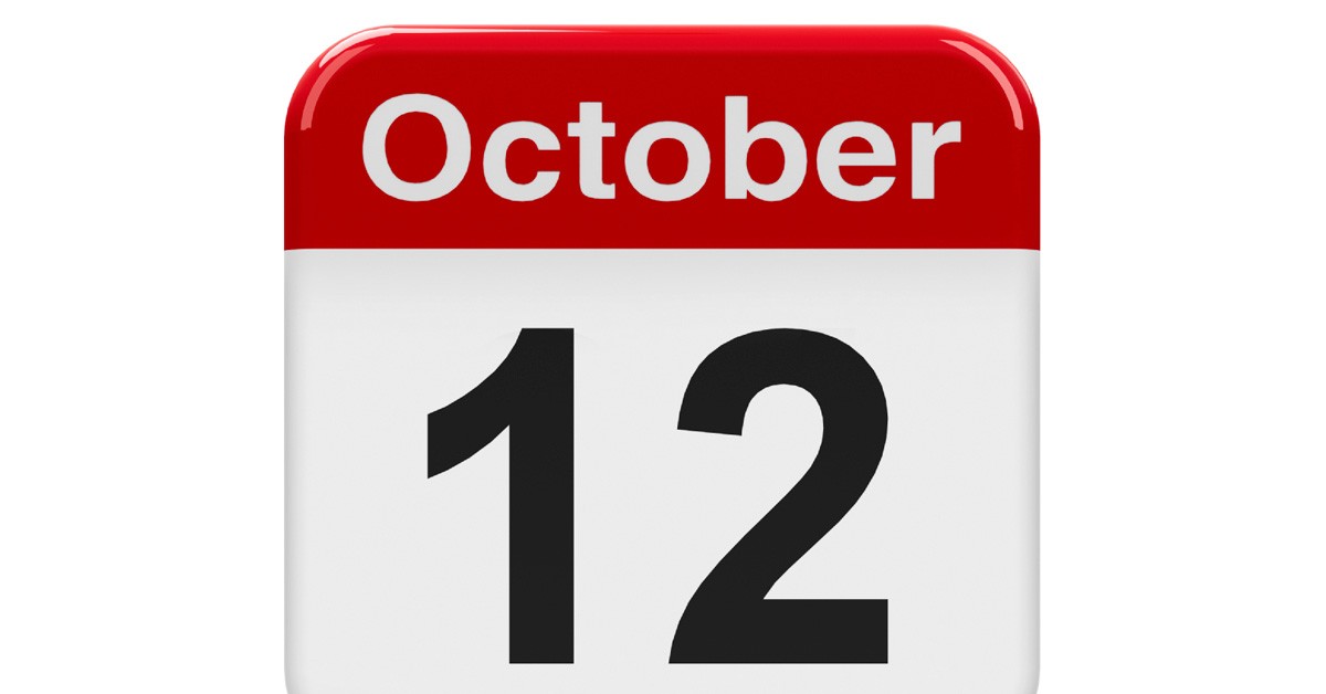 Calendario con la fecha del 12 de octubre (iStock)