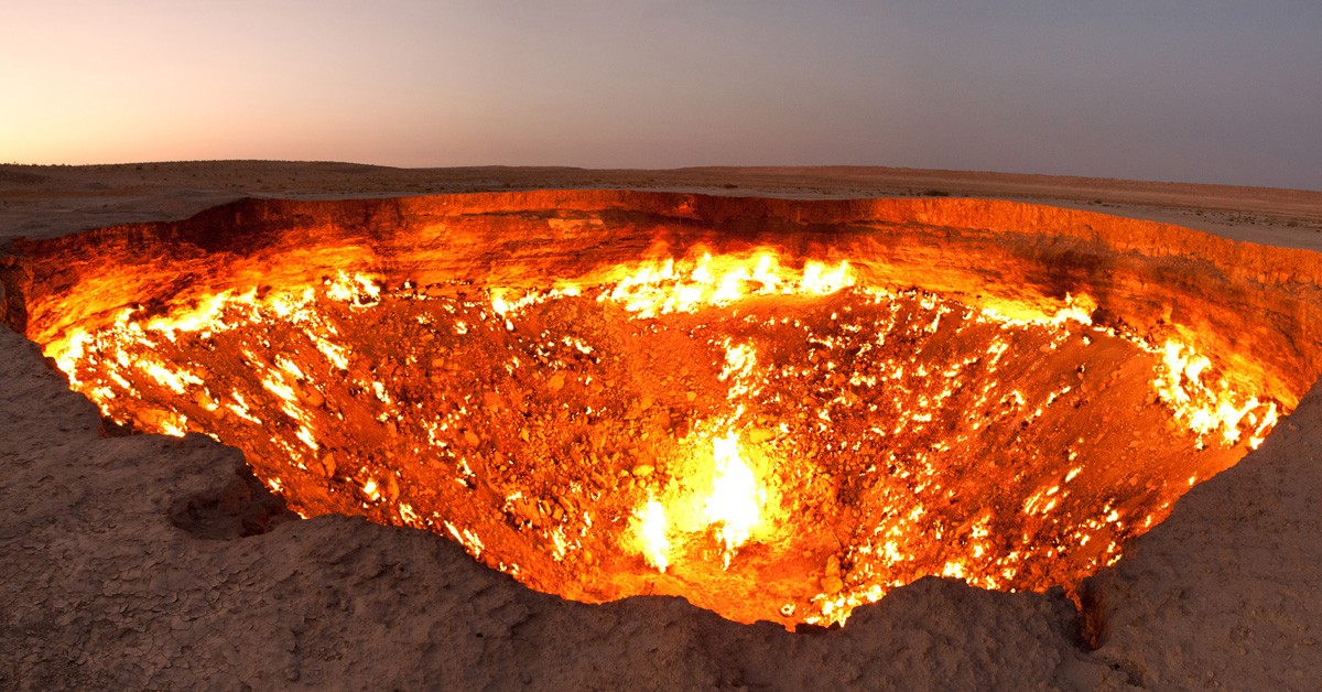 Pozo de Darvaza (Turkmenistán). Wikimedia