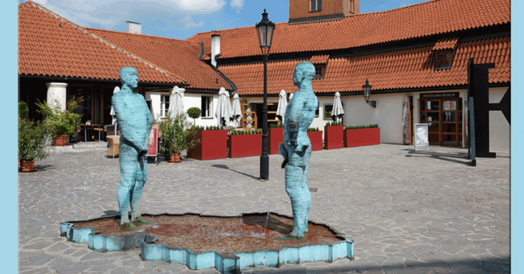 Dos hombres orinando chorros (https://www.czechtourism.com/sp/p/sp-david-cerny)