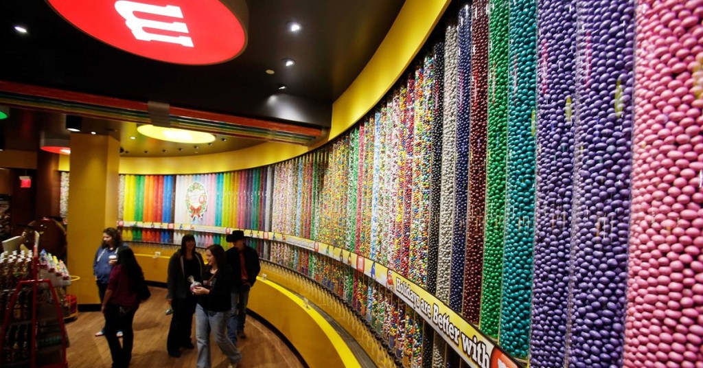 El muro de M&M’s World de Las Vegas
