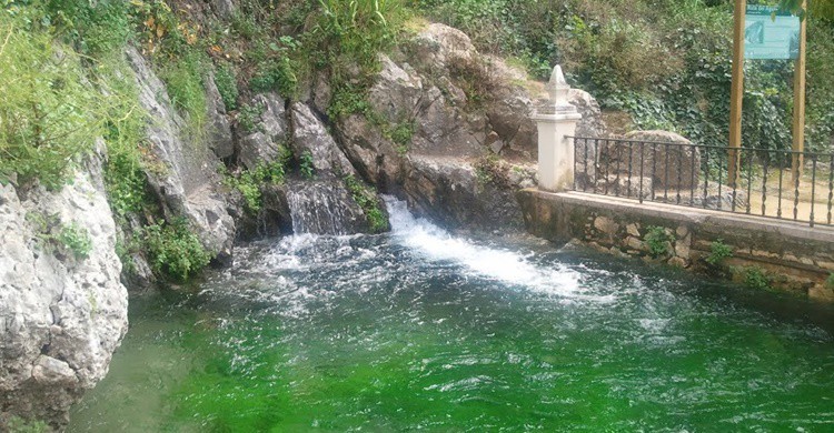 Nacimiento del Río Cabra en el paraje de la Fuente del Río. Wikibrense (Wikipedia).