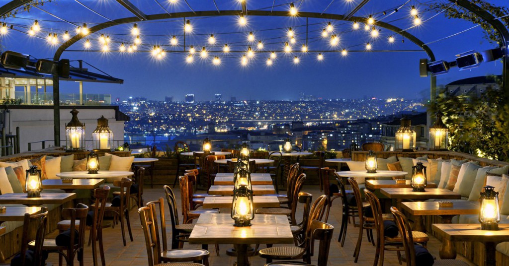 Terraza de noche. Soho House