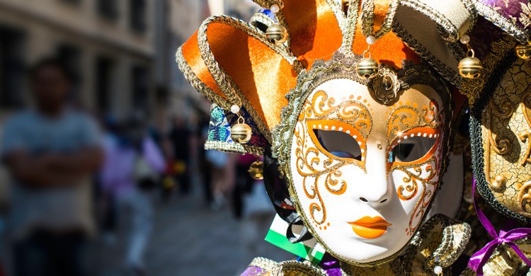 Una de las máscaras características del Carnaval de Venecia (iStock)