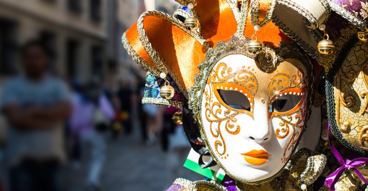 Una de las máscaras características del Carnaval de Venecia (iStock)