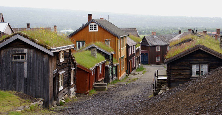 Røros, con sus típicas casas y tejados 'verdes'. Randi Hausken (Flickr)