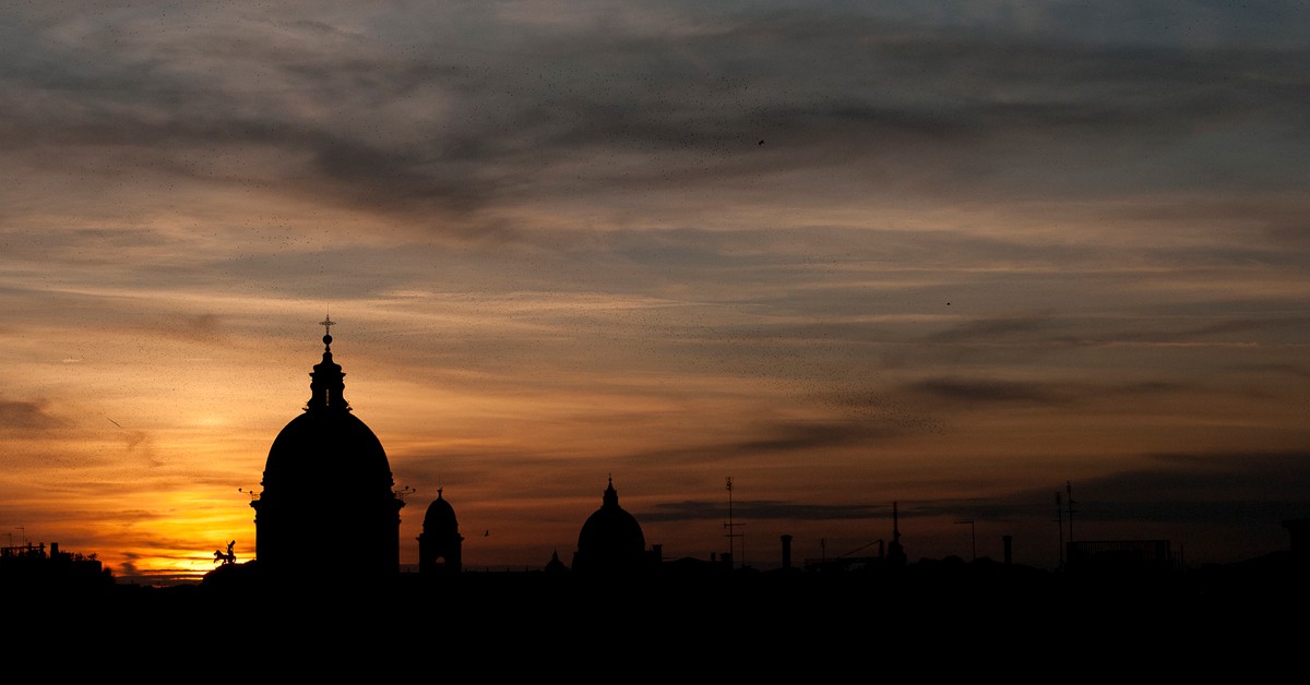 El skyline de Roma al atardecer. Luigi Torreggiani, Flickr