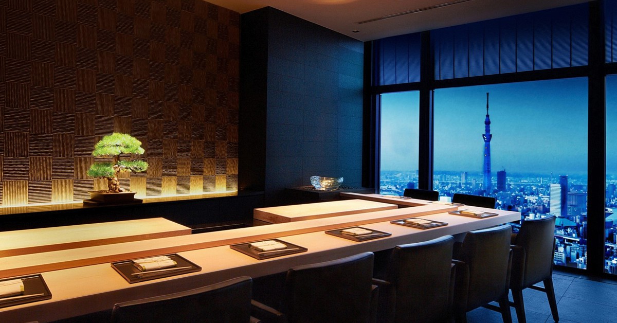 Vista de Sushi SORA. Mandarin Oriental 