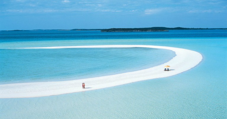 Lengua de tierra en Musha Cay