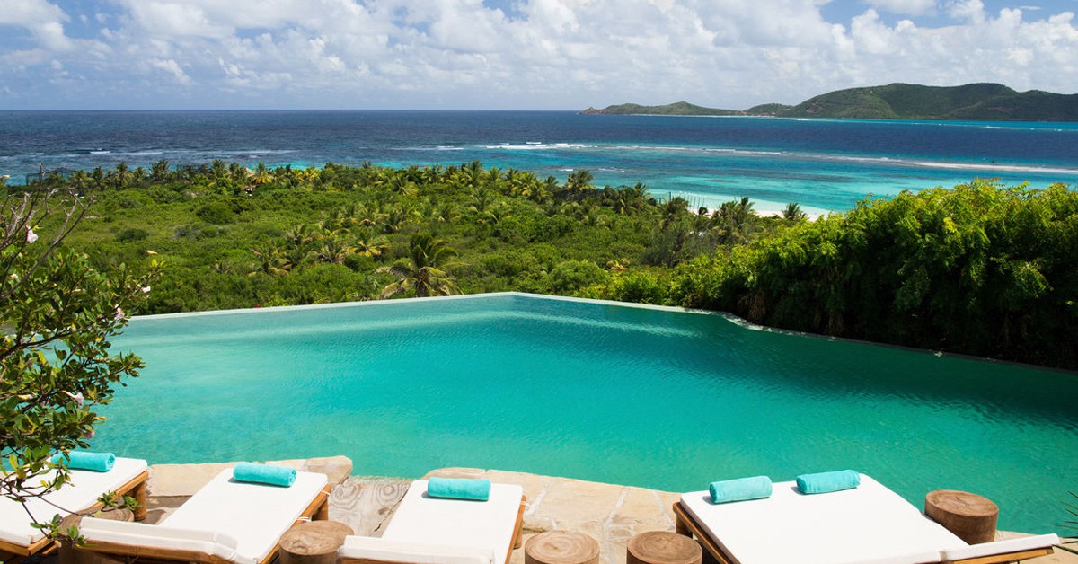 Vista desde piscina. Necker Island