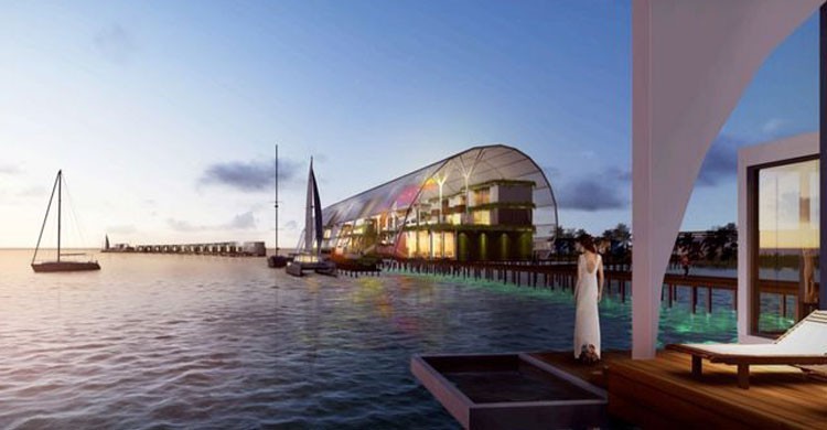 Futuro acceso principal al Blackadore Hotel de Leonardo DiCaprio (Flickr)