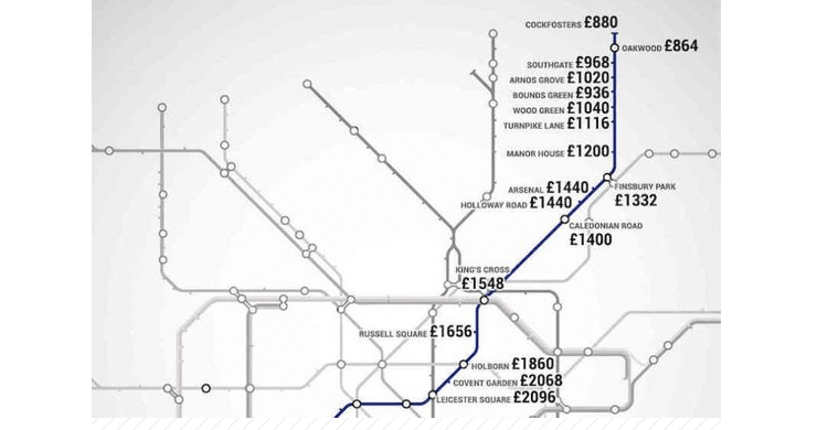 Metro Londres precios alquileres (www.shortlist.com)