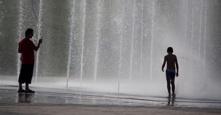 Chorros de agua en el Parque Juan Carlos I. Nils van der Burg (Flickr)