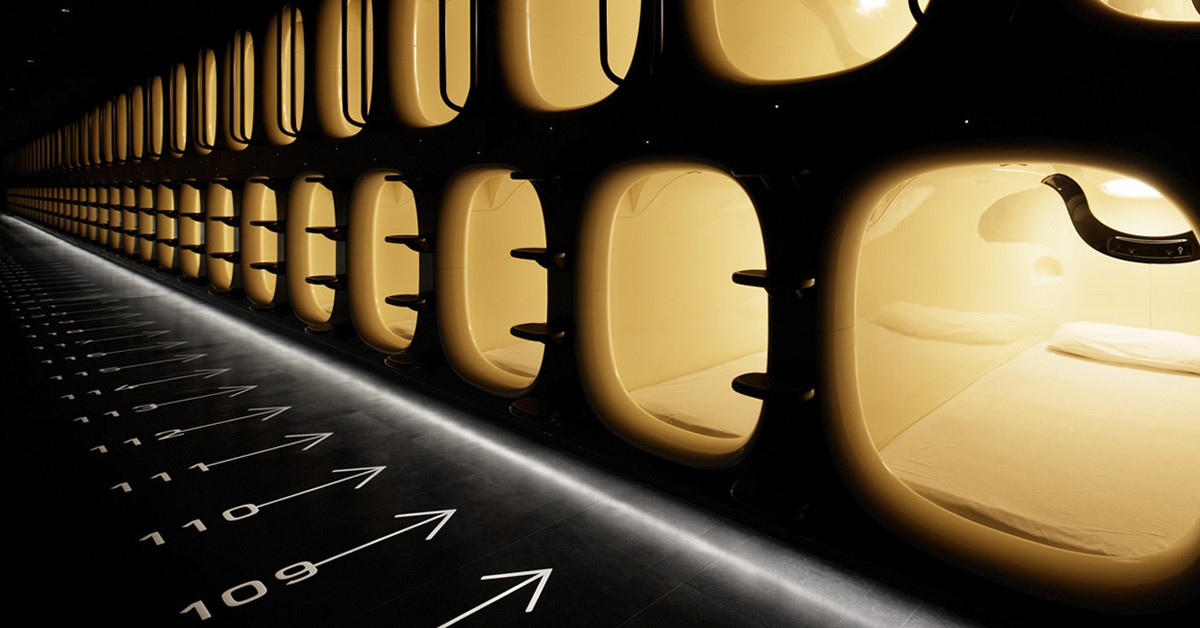 Sala de cápsulas. 9h Hotel (www.ninehours.co.jp)