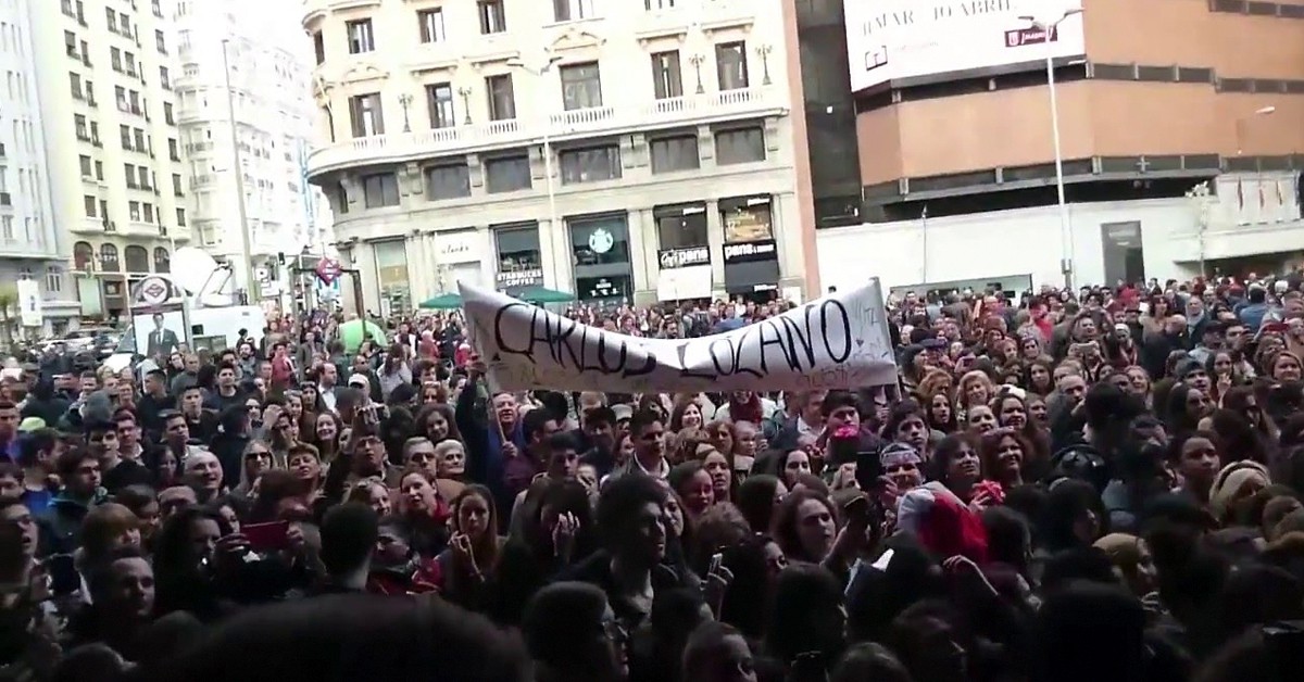 Manifestación pro Carlos Lozano. ESnoticia (YouTube)