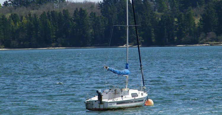 Velero en Ullibarri-Gamboa. Samu (Flickr)