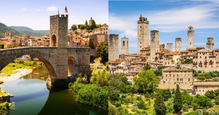 Besalú, Gerona vs San Gimignano, Toscana (Istock)