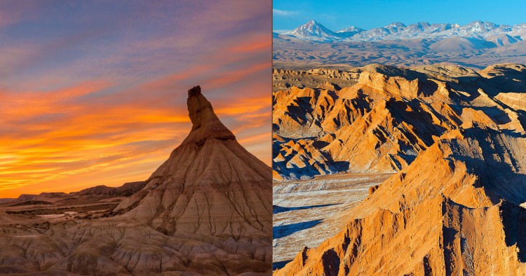 Bardenas Reales vs desierto de Atacama (Istock)