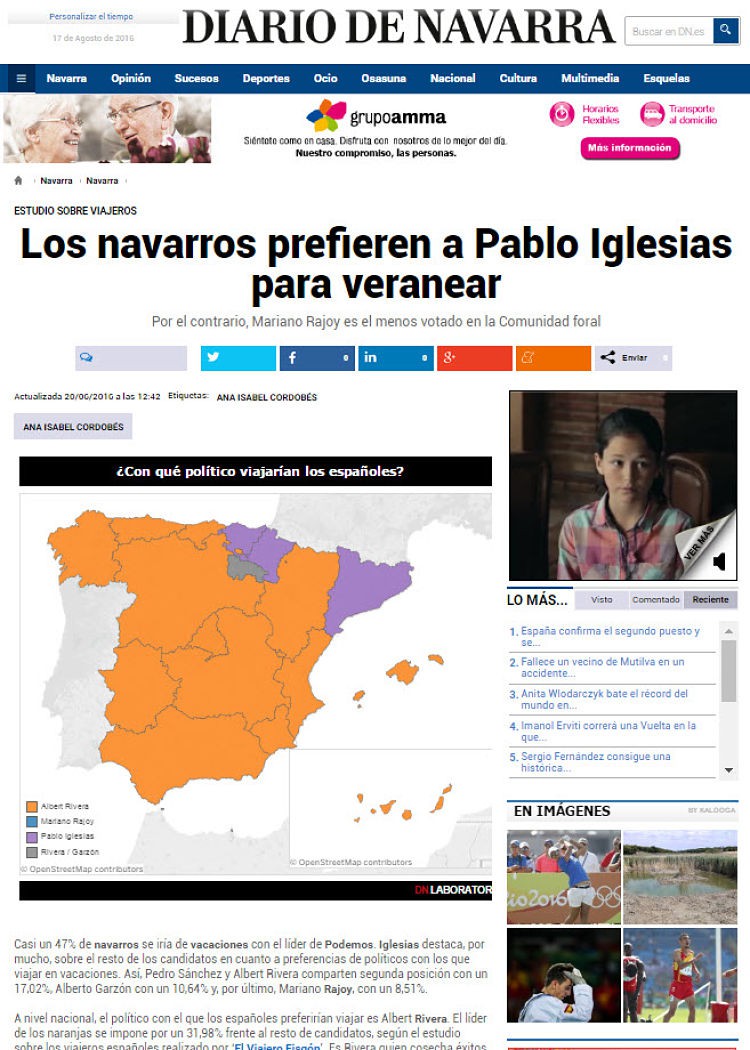 El Diario de Navarra, otro de los medios de comunicación que nos han publicado.
