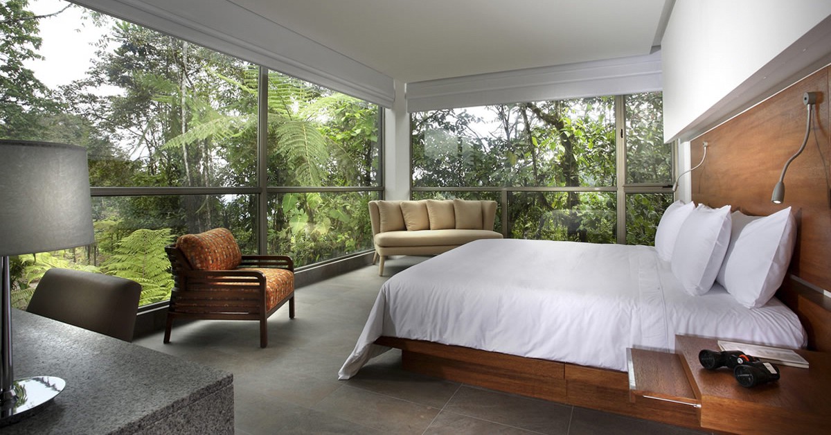 Una de las suites (Web de Mashpi Lodge)