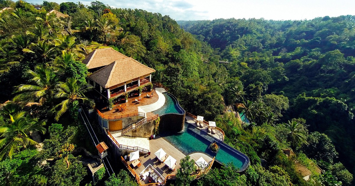 Vista aérea del hotel (Hanging Gardens of Bali, Facebook)