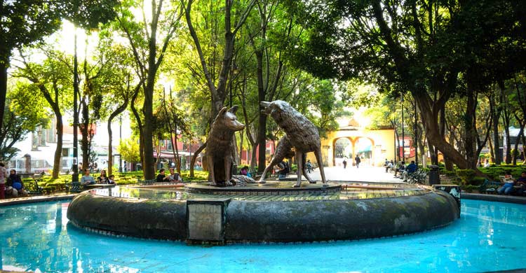 Fuente de los coyotes en los Jardines del Centenario (iStock)