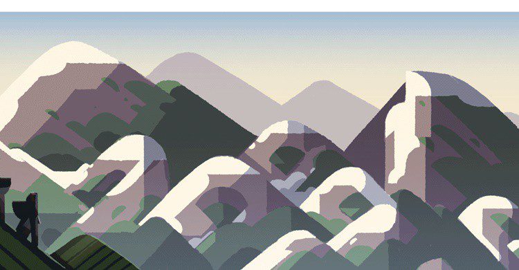 Doodle de homenaje a la montaña (Google).