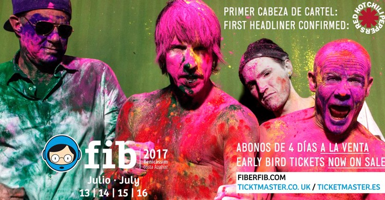 Confirmación de Red Hot Chili Peppers (FIB Benicàssim Festival, Facebook)