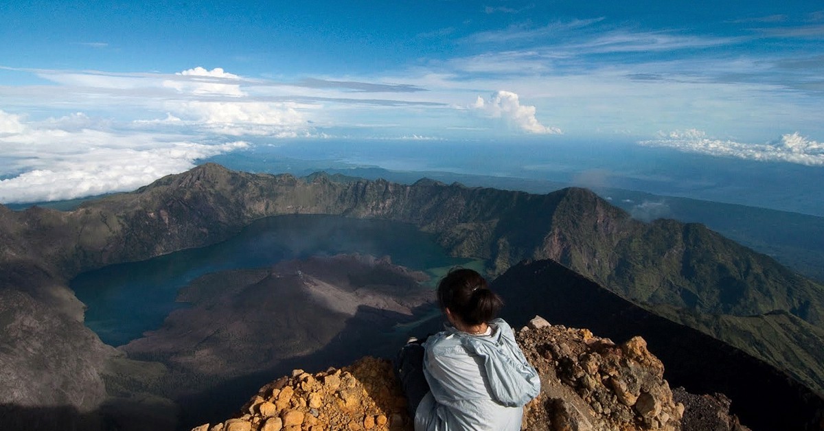 En lo alto del Monte Rinjani (Trekking Rinjani, Foter)