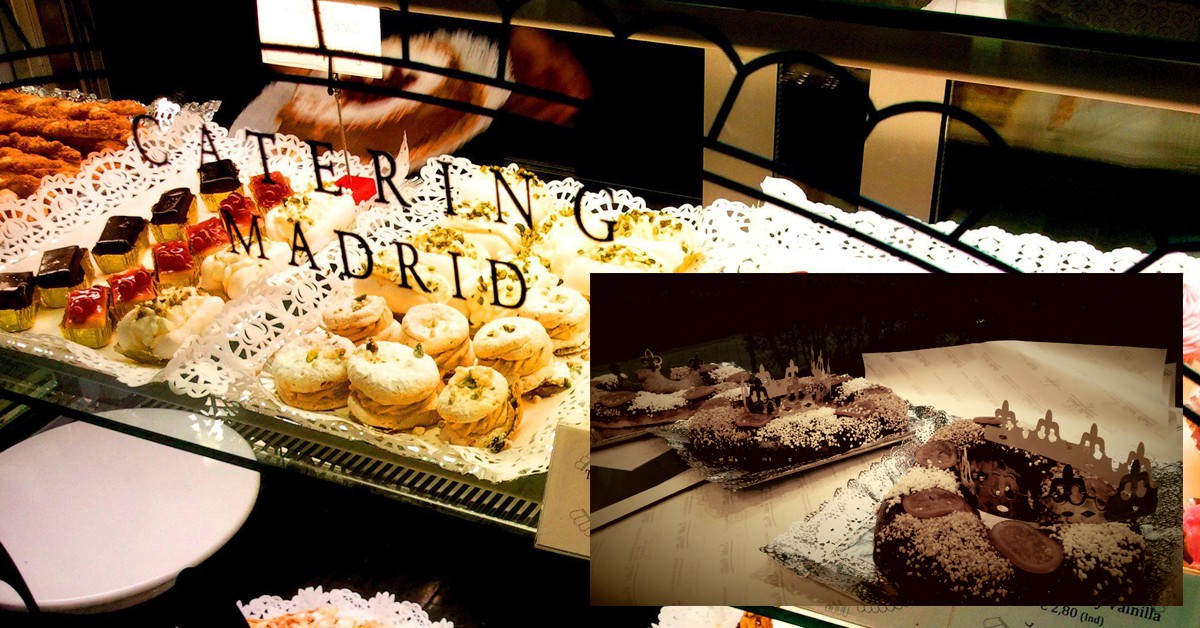 Exposición del catering y roscones (Isabel Maestre, Facebook)