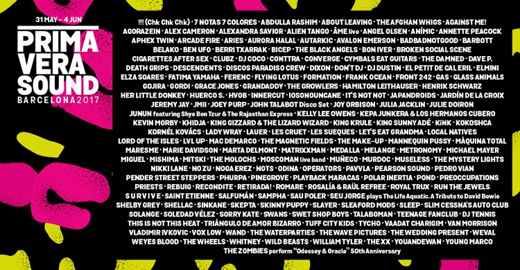 Cartel 2017 (Web del Primavera Sound 2017)