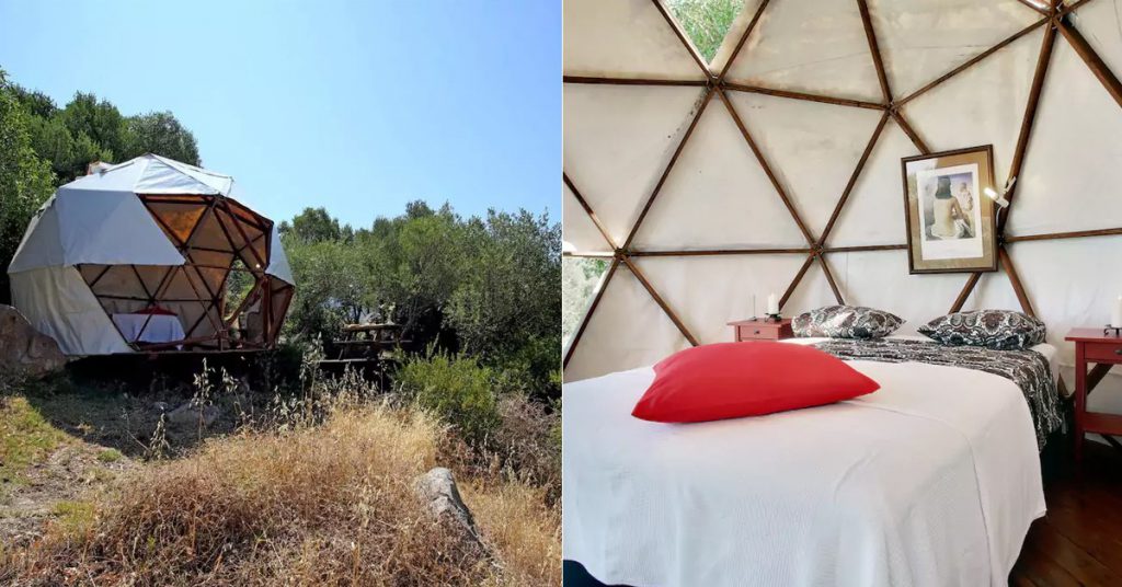 Dentro y fuera de la cúpula (Web de Airbnb)