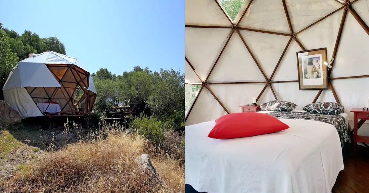 Dentro y fuera de la cúpula (Web de Airbnb)