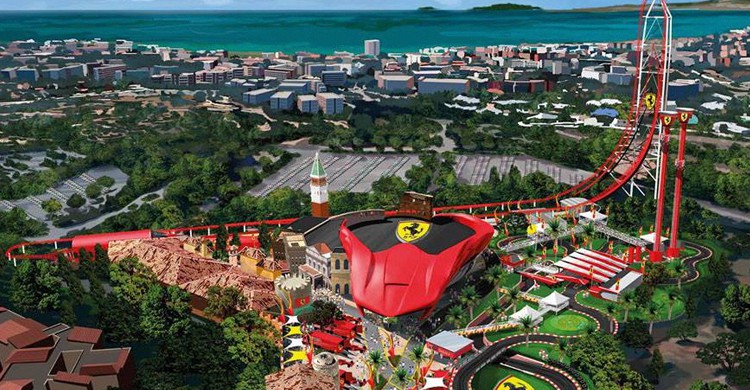 Vista general de Ferrari Land Tarragona (PortAventura, Facebook)