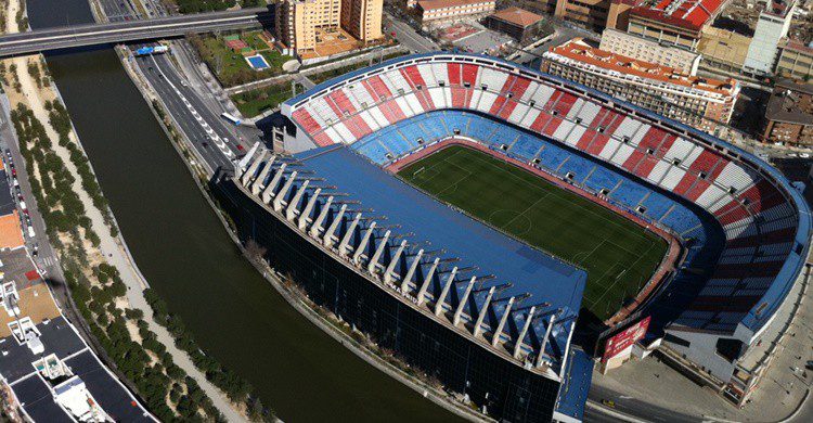 Vista aérea del Vicente Calderón (https://www.atleticodemadrid.com)