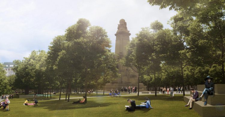 Madrileños aprovechan el sol y la plaza