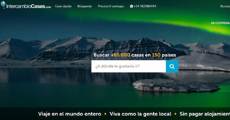 Así es la home de Intercambiocasas. (https://www.intercambiocasas.com/es/)