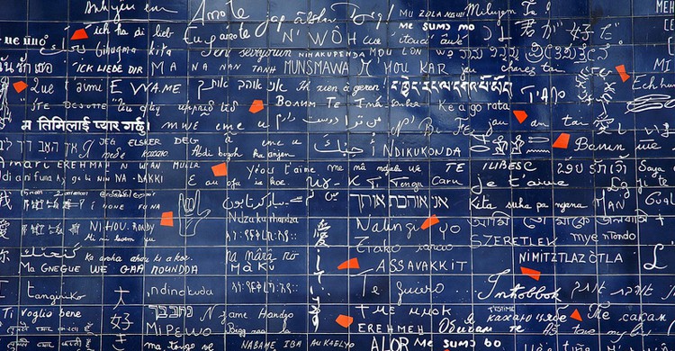 Detalle del muro je t’aime