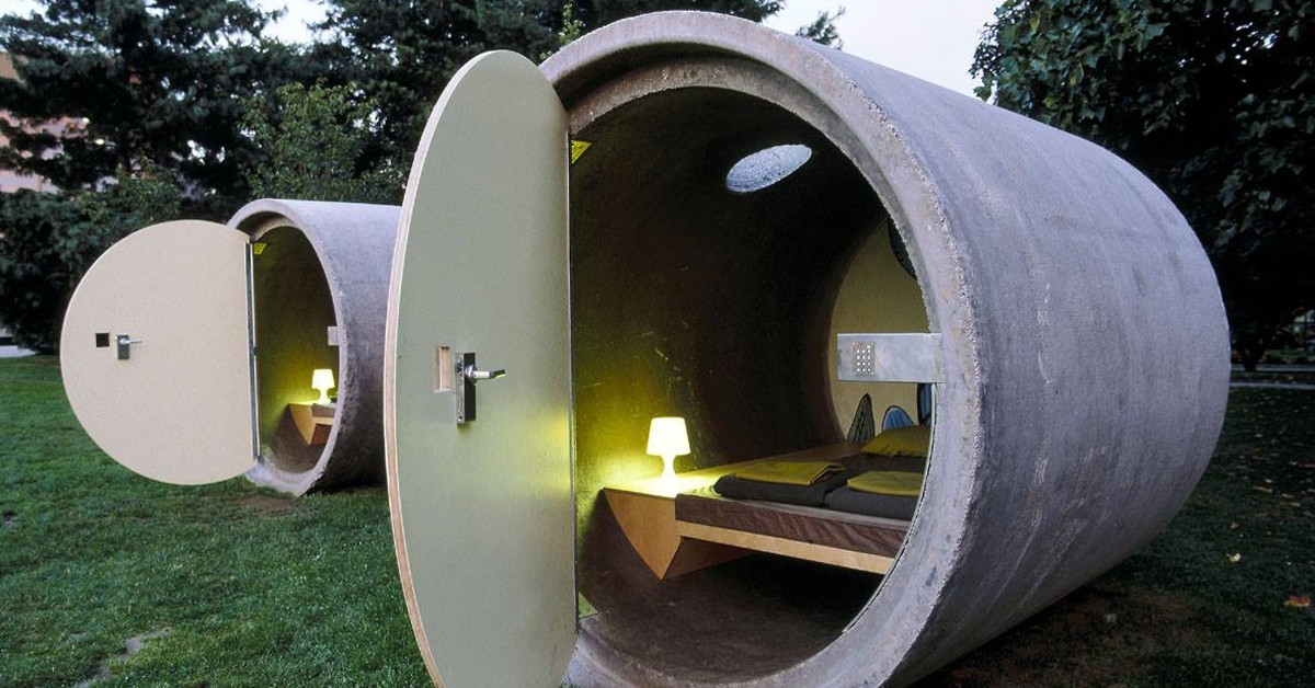 En un tubo de hormigón