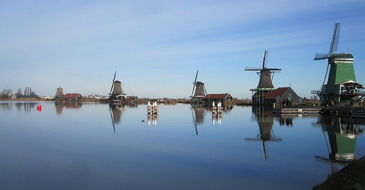 Los molinos de Zaanse Schans, cerca de Ámsterdam