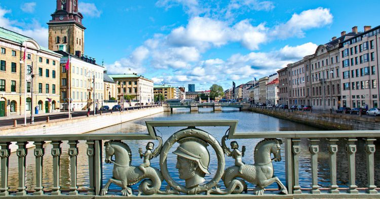 Uno de los canales de Goteborg, en Suecia.
