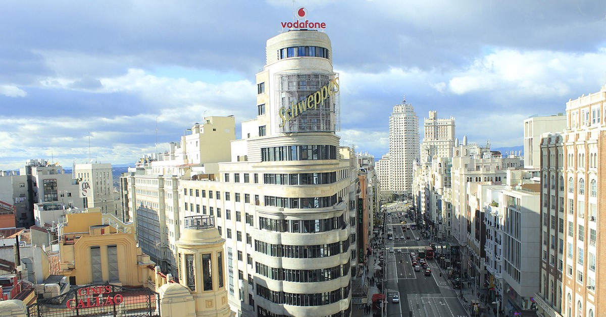 Vistas de la Gran Vía en Madrid