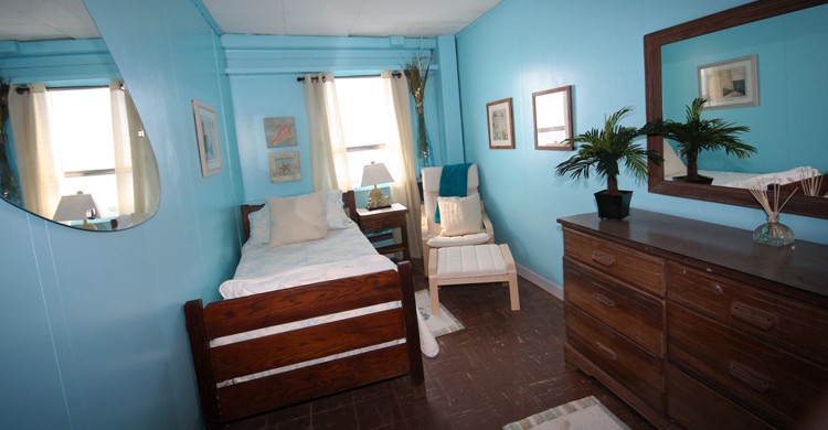 una de las habitaciones del hotel (Frying Pan Tower, Facebook)