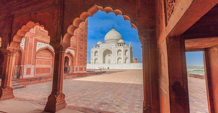 Vistas del Taj Mahal desde el patio