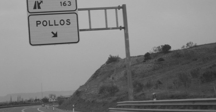 Acceso a Pollos desde la autovía. Joaquín Pérez Briz (Flickr)