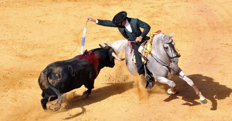 Imagen de una corrida de rejones en Málaga.